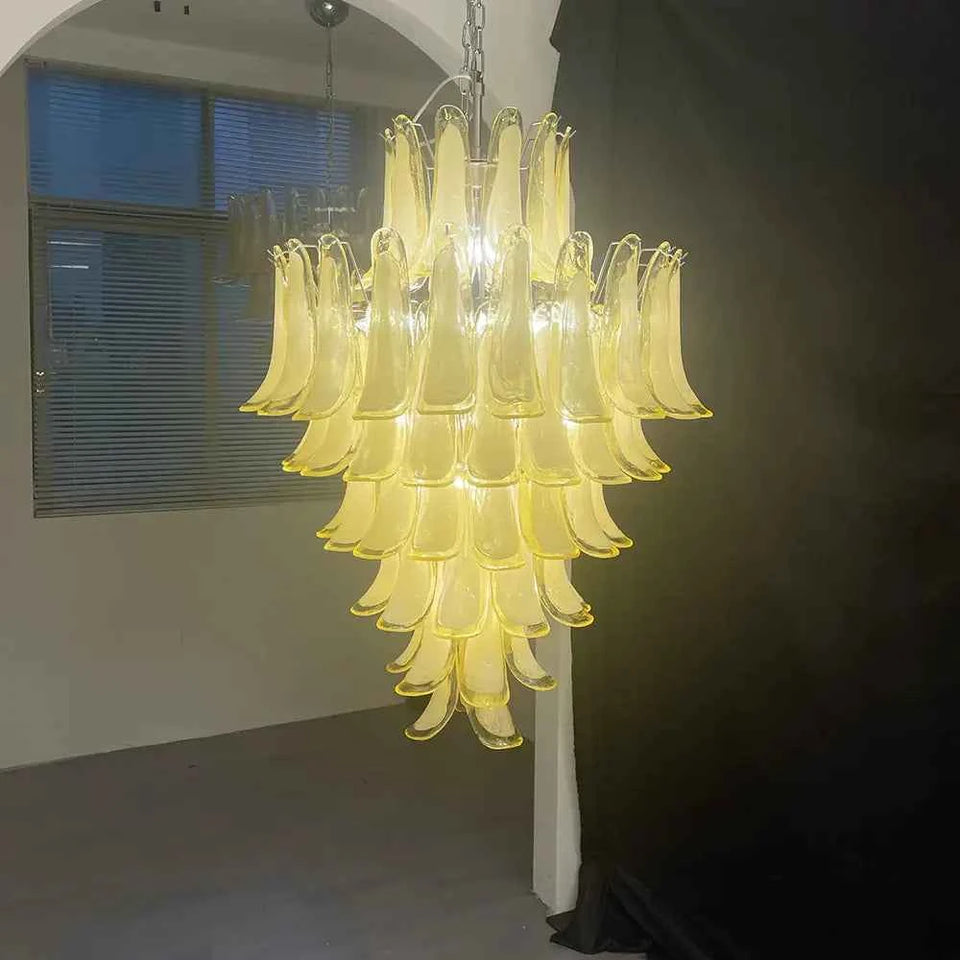 glass chandelier - side angle view