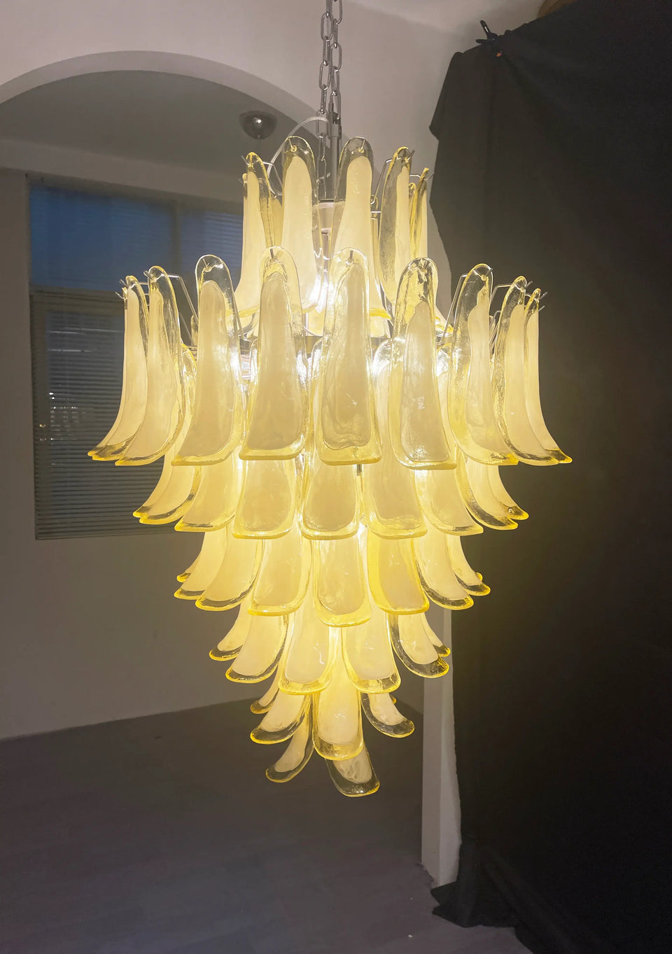glass chandelier - top view