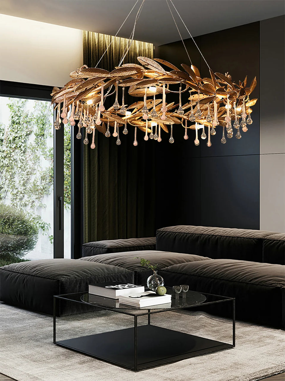 Gold chandelier - top view