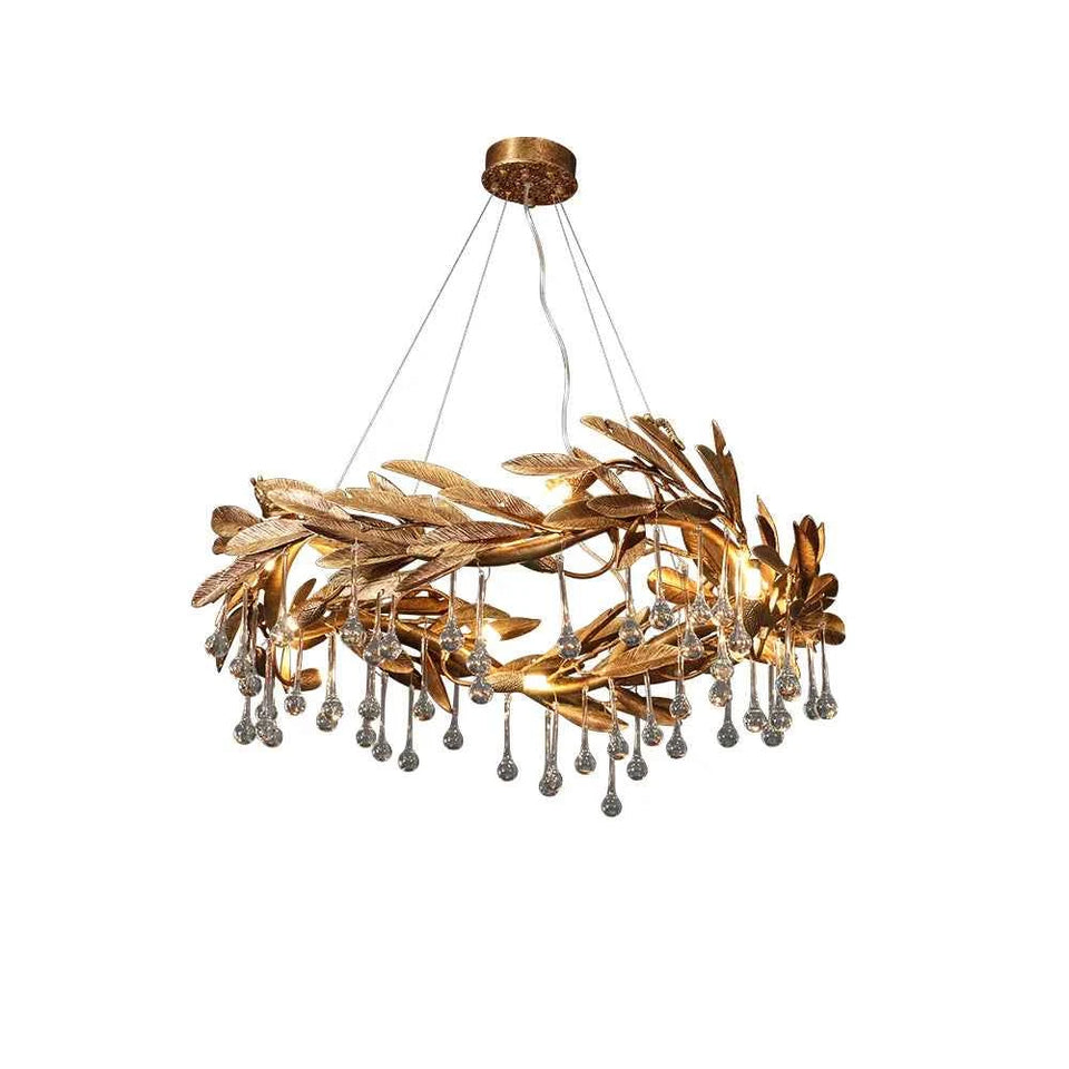 Gold chandelier - front view