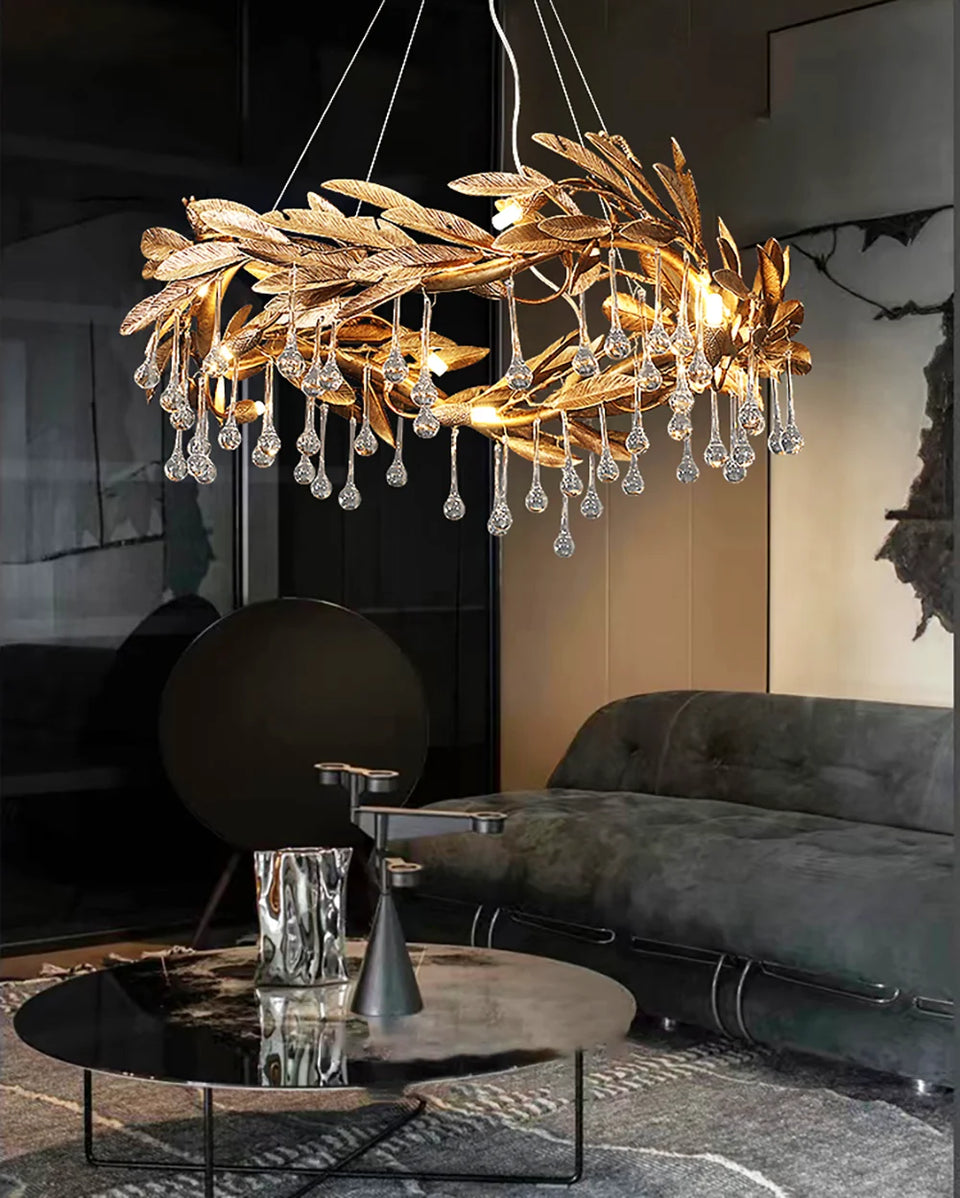 Gold chandelier - close-up detail