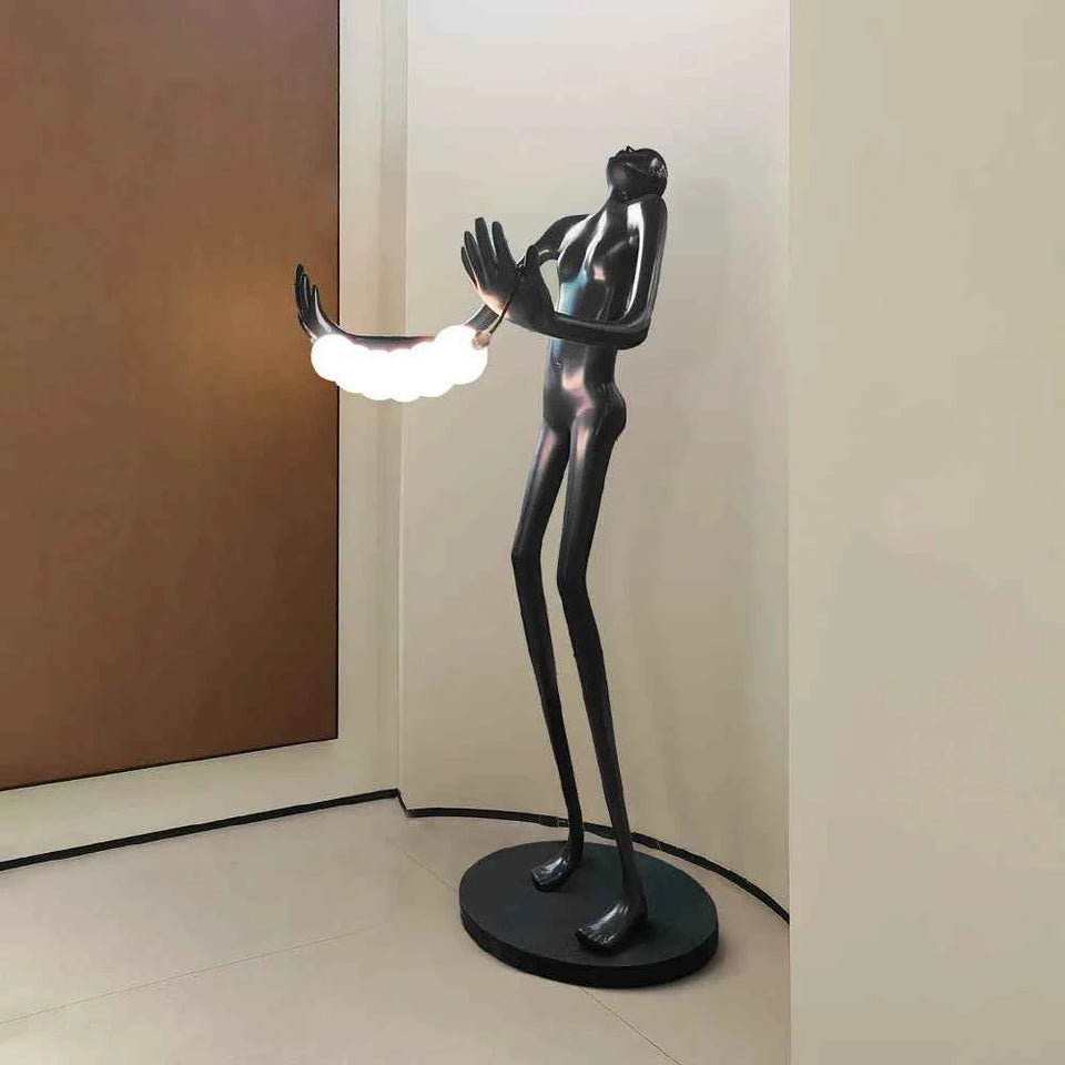 Tilt Head Human Sculpture Floor Lamp
