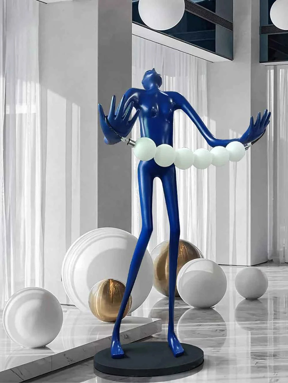 Tilt Head Human Sculpture Floor Lamp