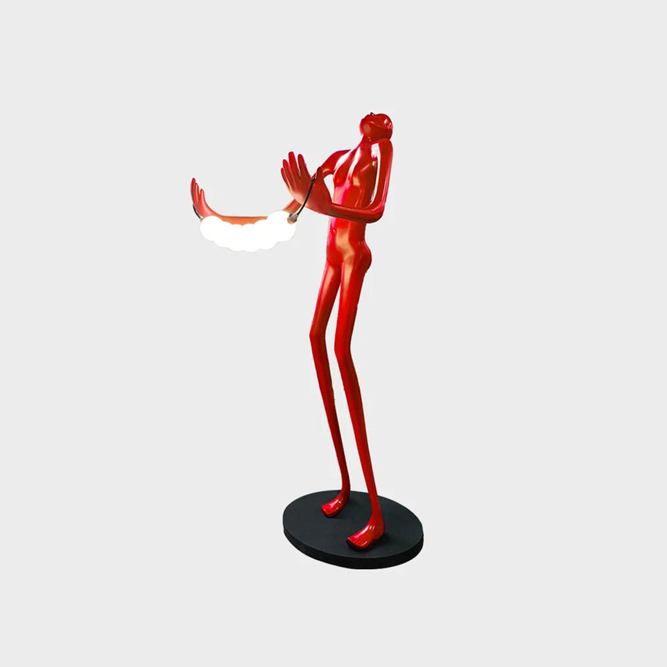 Tilt Head Human Sculpture Floor Lamp