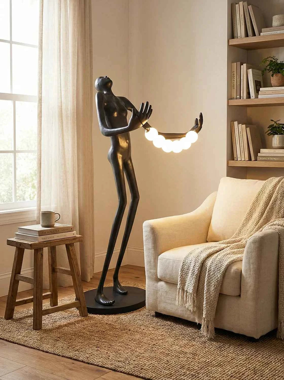 Tilt Head Human Sculpture Floor Lamp