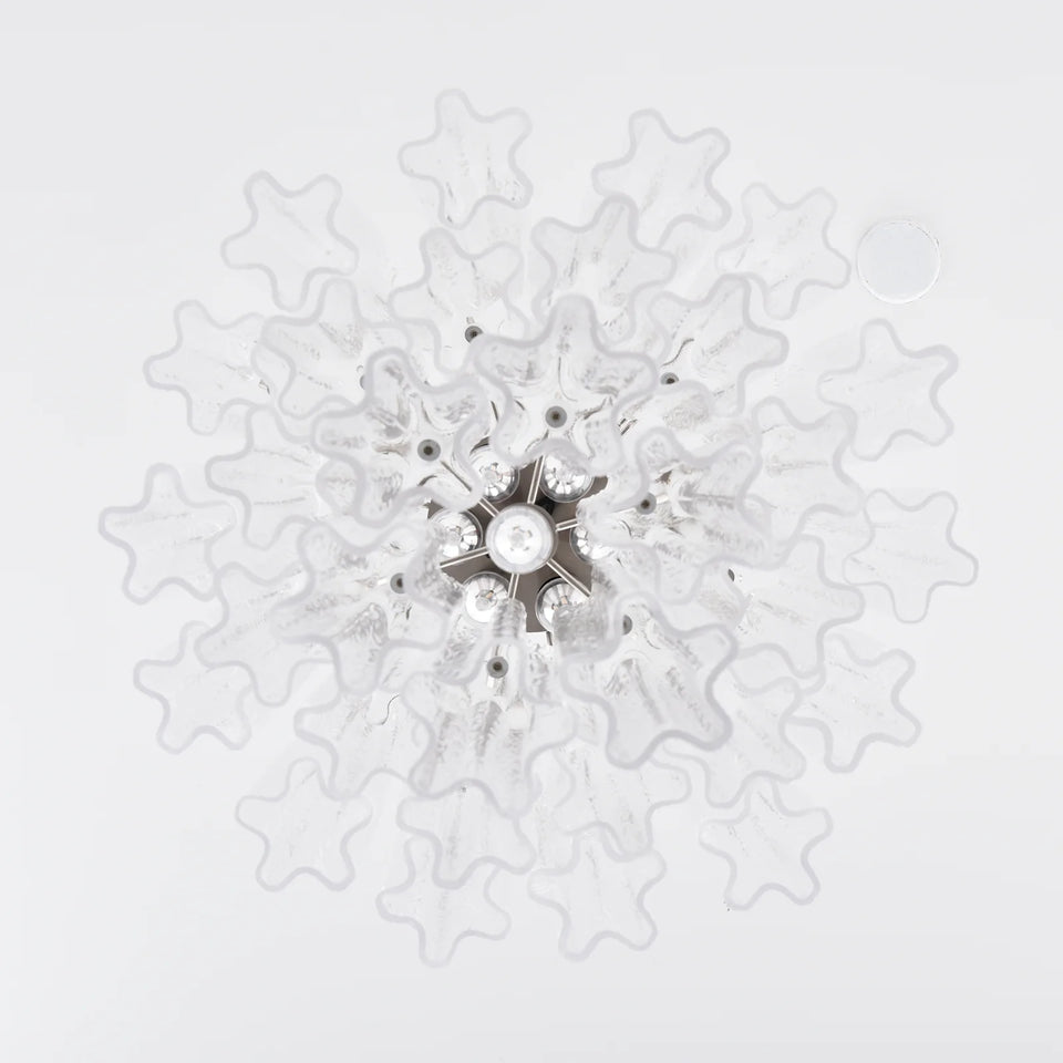 Nevara Fluted Glass Tube Clear Chandelier