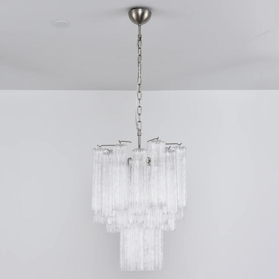 Nevara Fluted Glass Tube Clear Chandelier