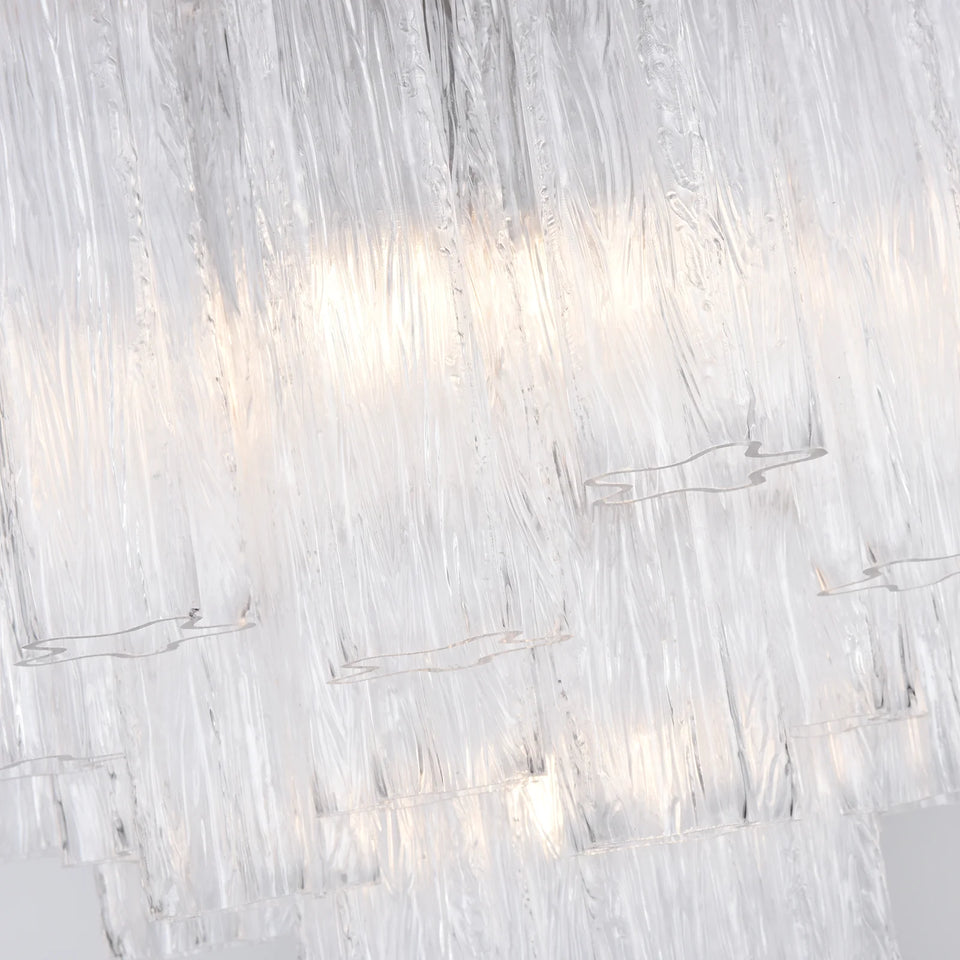 Nevara Fluted Glass Tube Clear Chandelier
