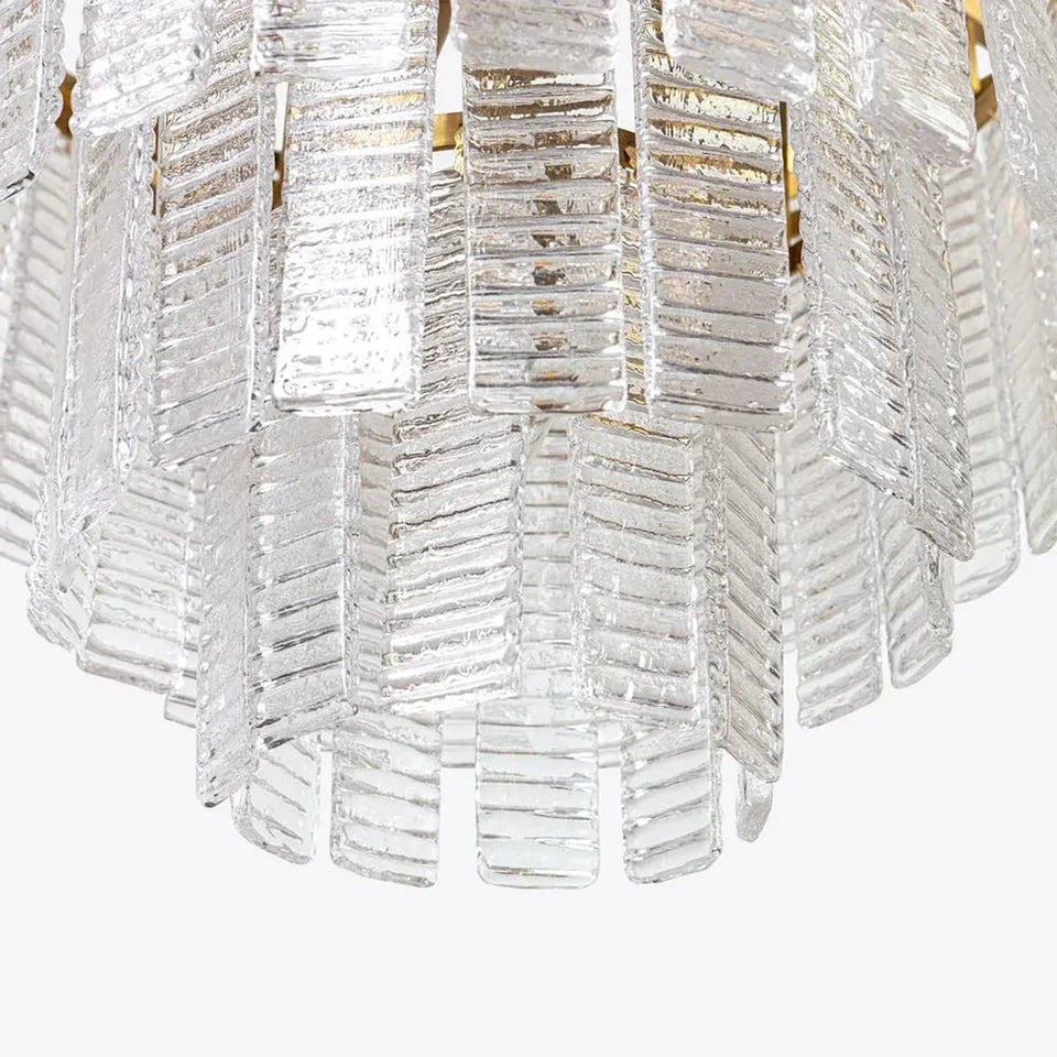 Gold + Transparent glass chandelier - top view