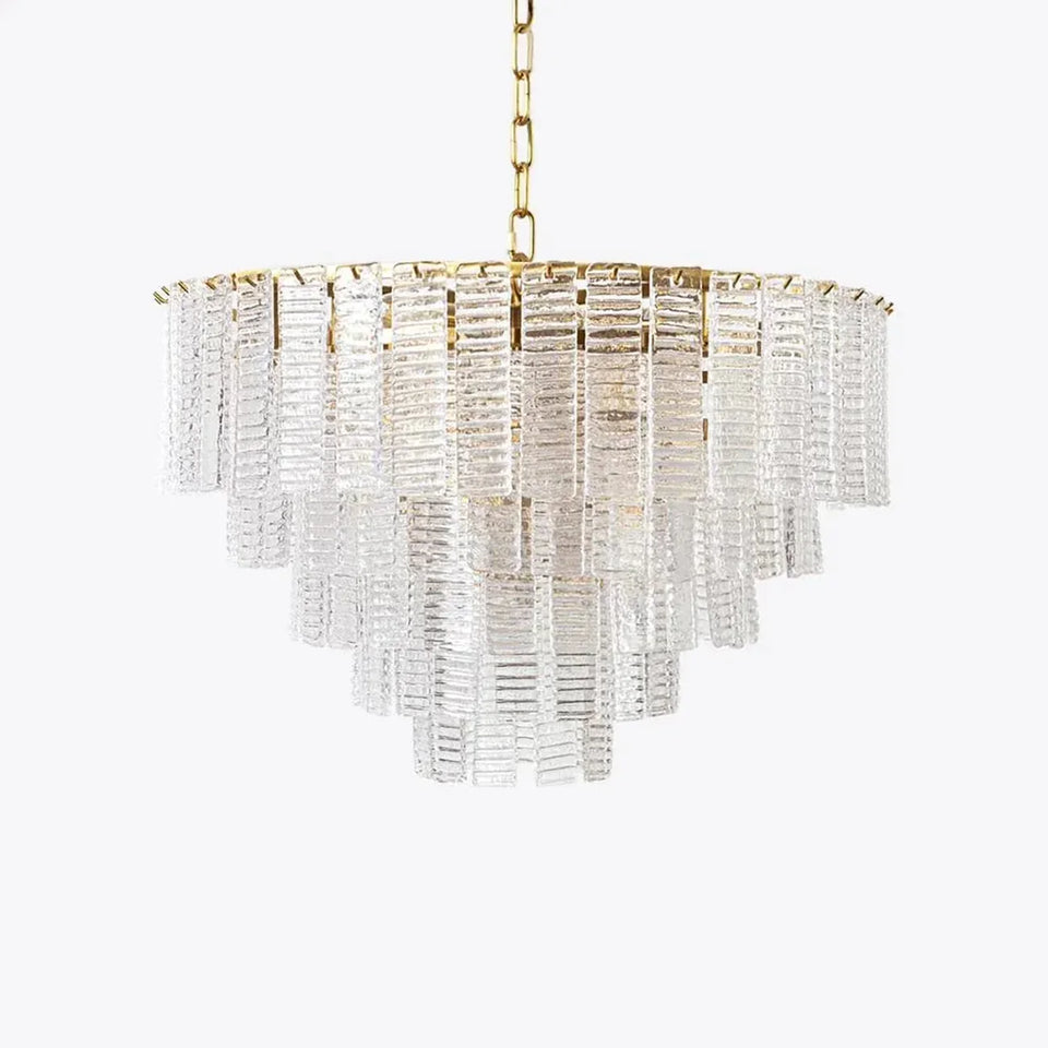 Gold + Transparent glass chandelier - additional view 9