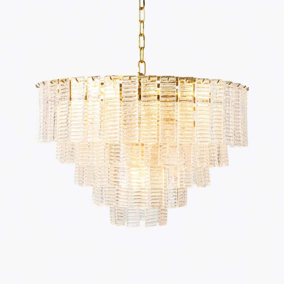 Gold + Transparent glass chandelier - additional view 8