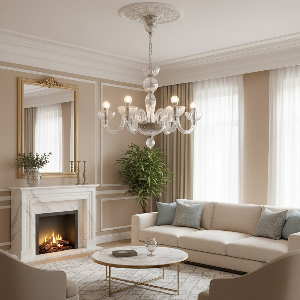 Transparent glass chandelier - additional view 8