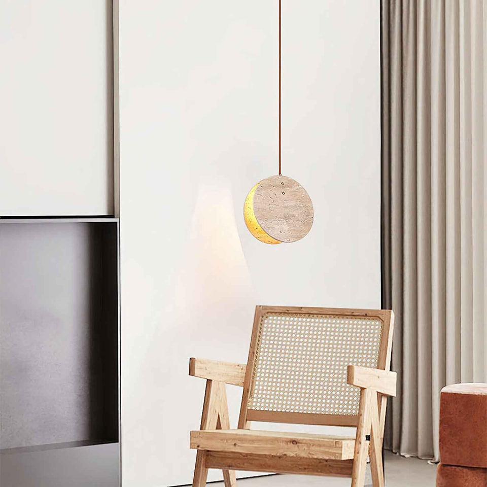Beige pendant light - back view