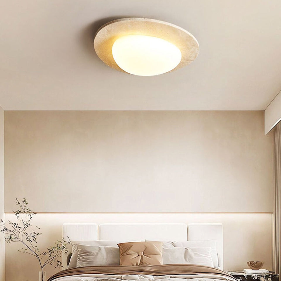 White Travertine ceiling light - additional view 8
