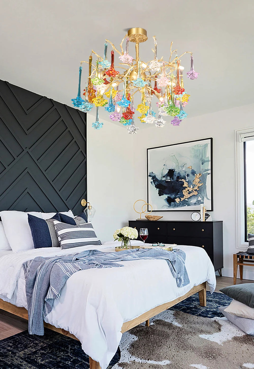 Gold+Color glass chandelier - additional view 9
