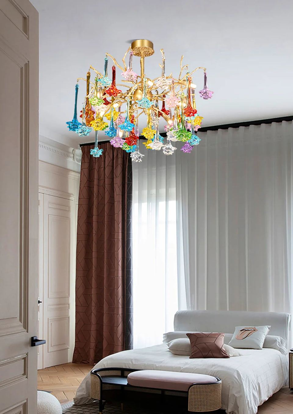 Gold+Color glass chandelier - additional view 10
