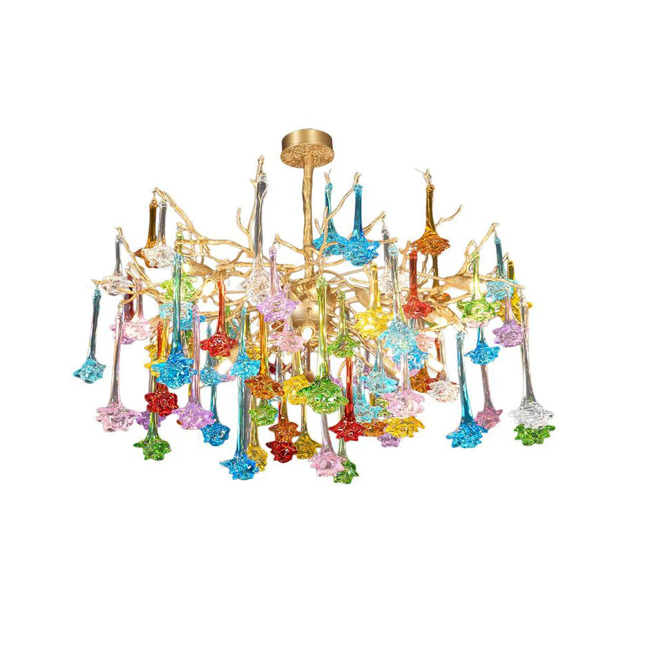 Gold+Color glass chandelier - additional view 18