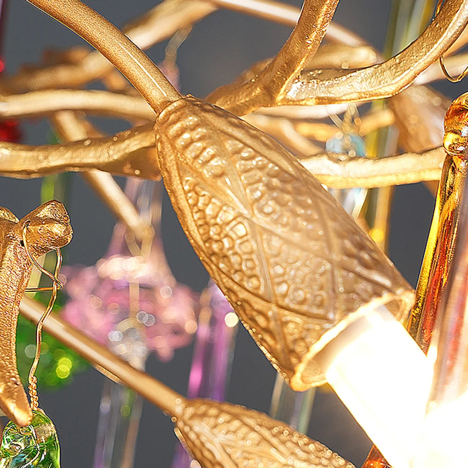 Gold+Color glass chandelier - additional view 16