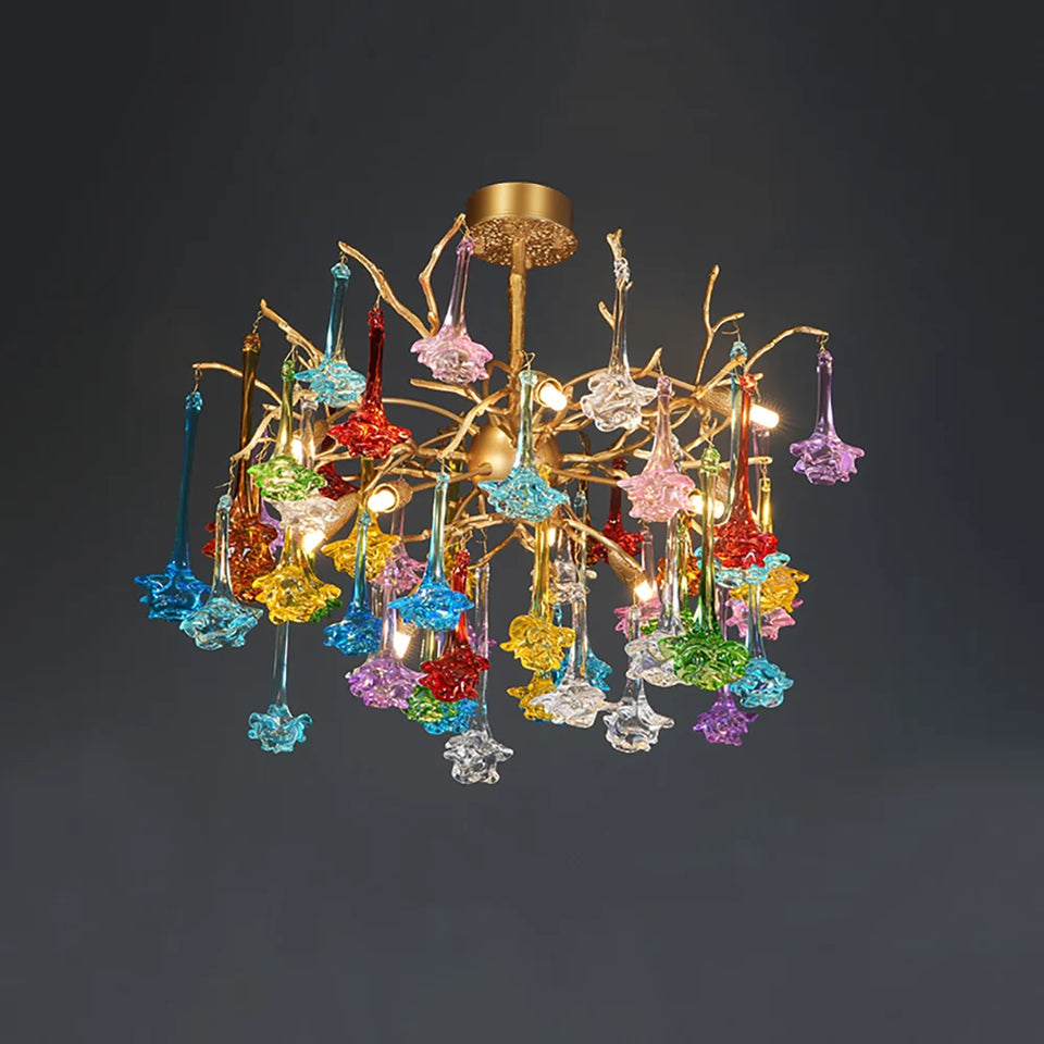 Gold+Color glass chandelier - additional view 13