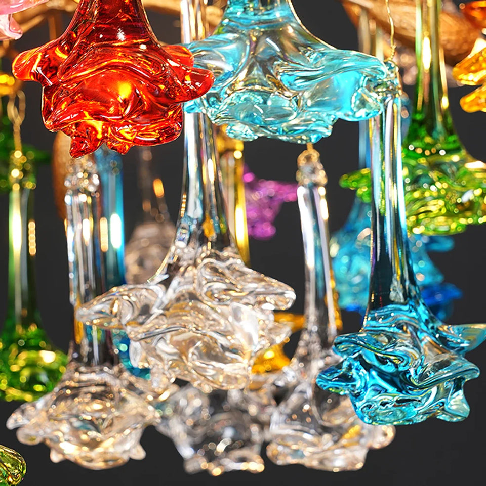 Gold+Color glass chandelier - additional view 17