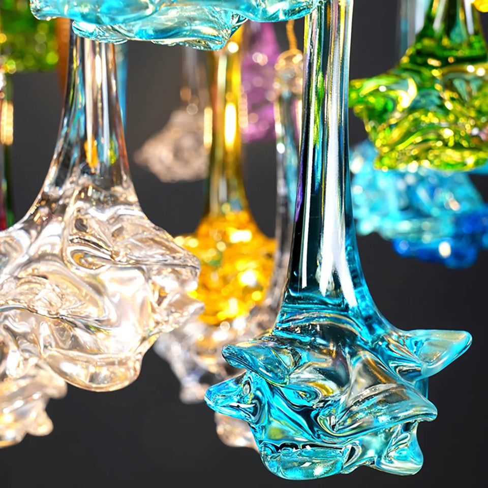 Gold+Color glass chandelier - additional view 15