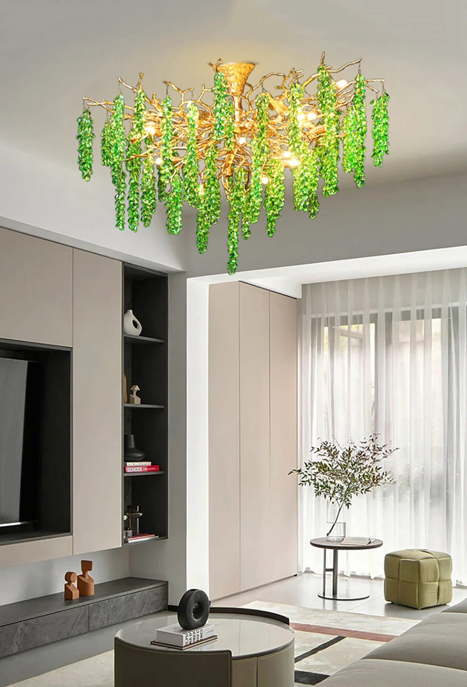 Gold+Green glass chandelier - additional view 11