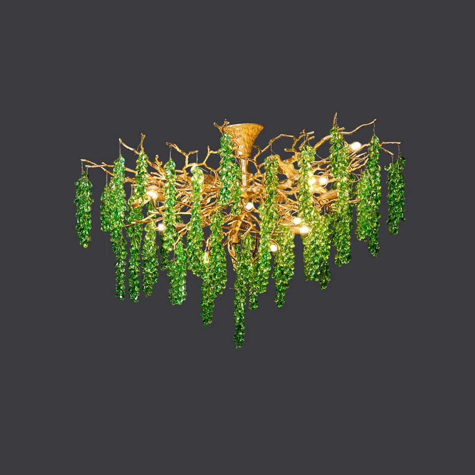 Gold+Green glass chandelier - additional view 16