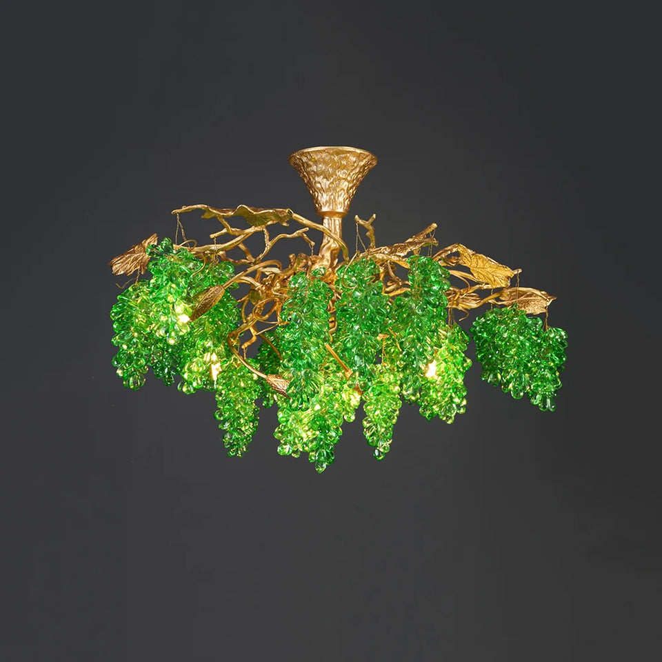 Gold+Green glass chandelier - additional view 15