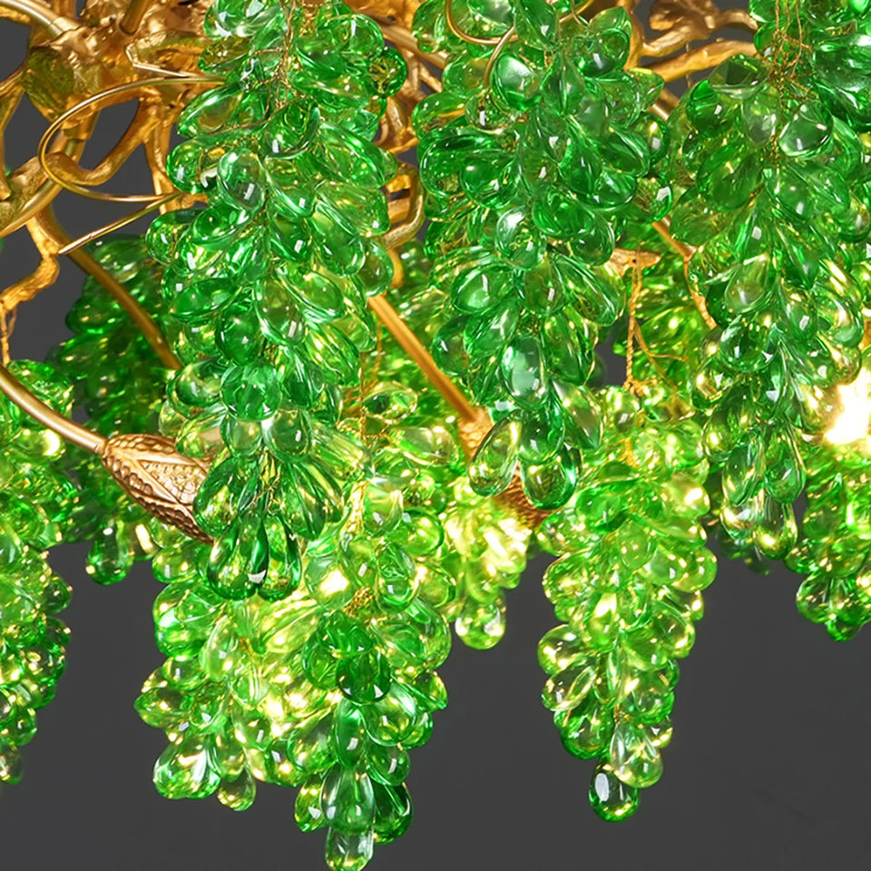 Gold+Green glass chandelier - additional view 17