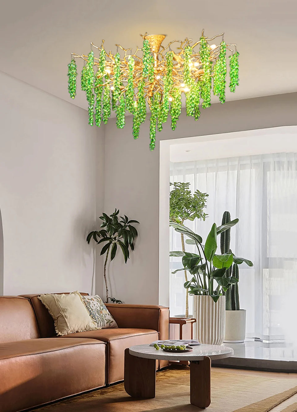 Gold+Green glass chandelier - additional view 10