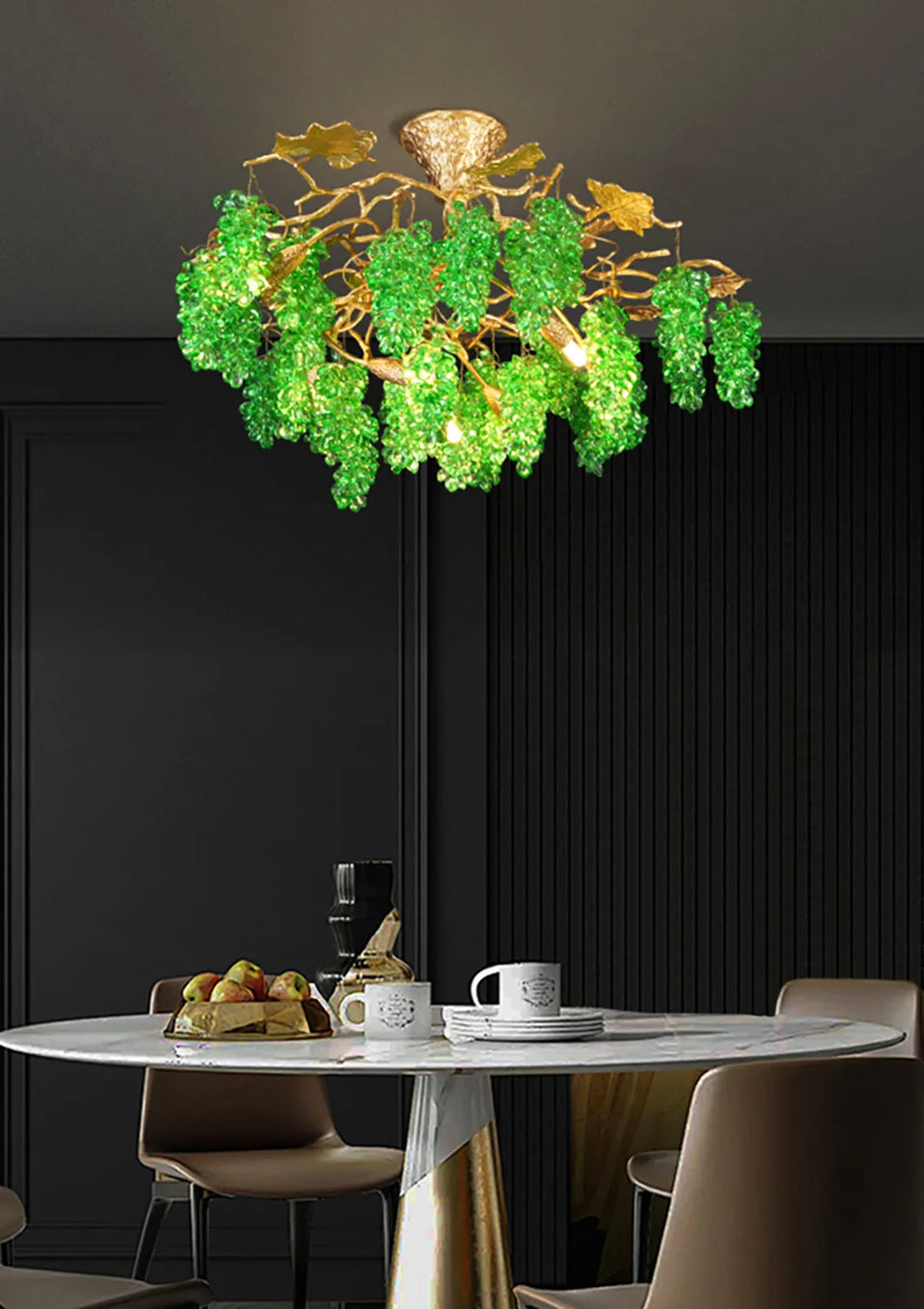 Gold+Green glass chandelier - additional view 9