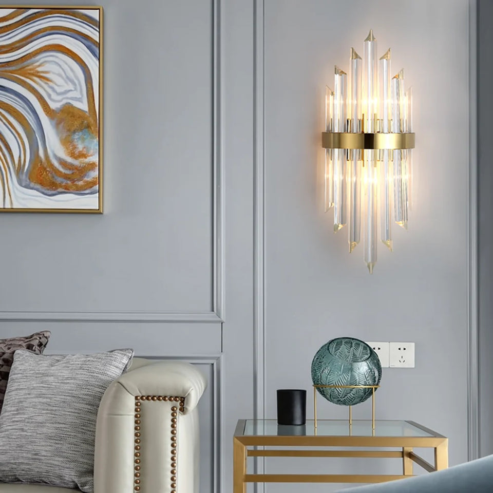 Triangular Crystal Rod Wall Lamp