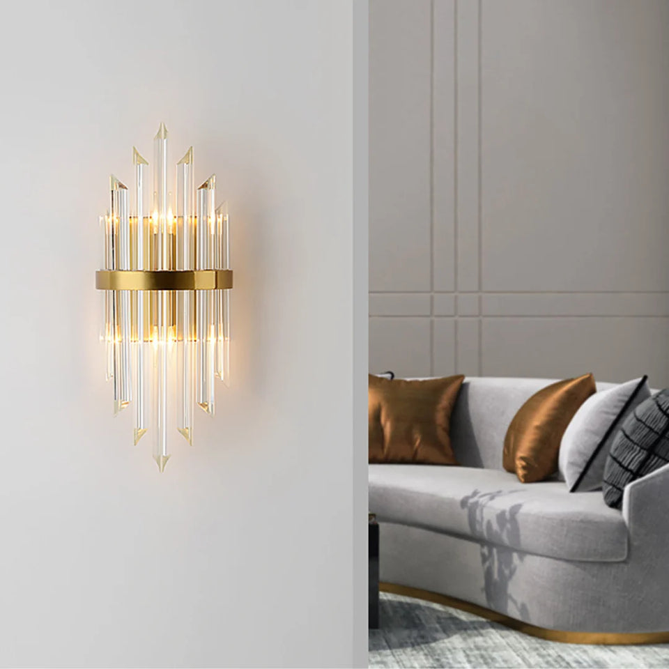 Triangular Crystal Rod Wall Lamp
