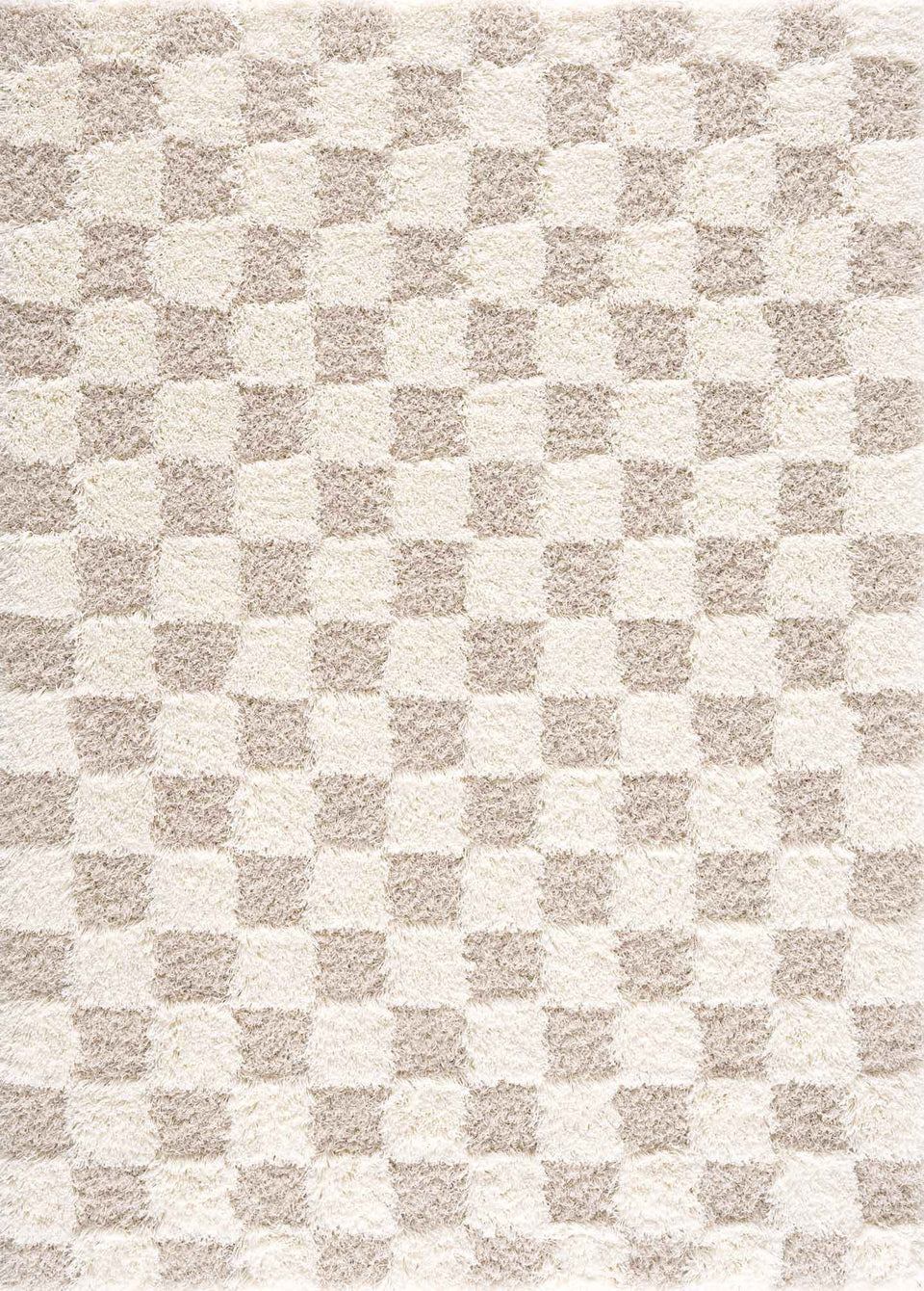 Atira Light Brown Checkered Area Rug