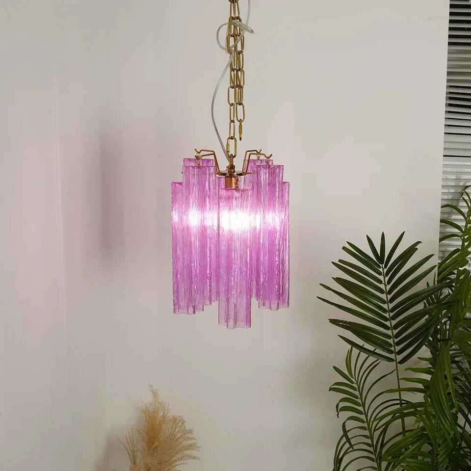 glass chandelier - side angle view