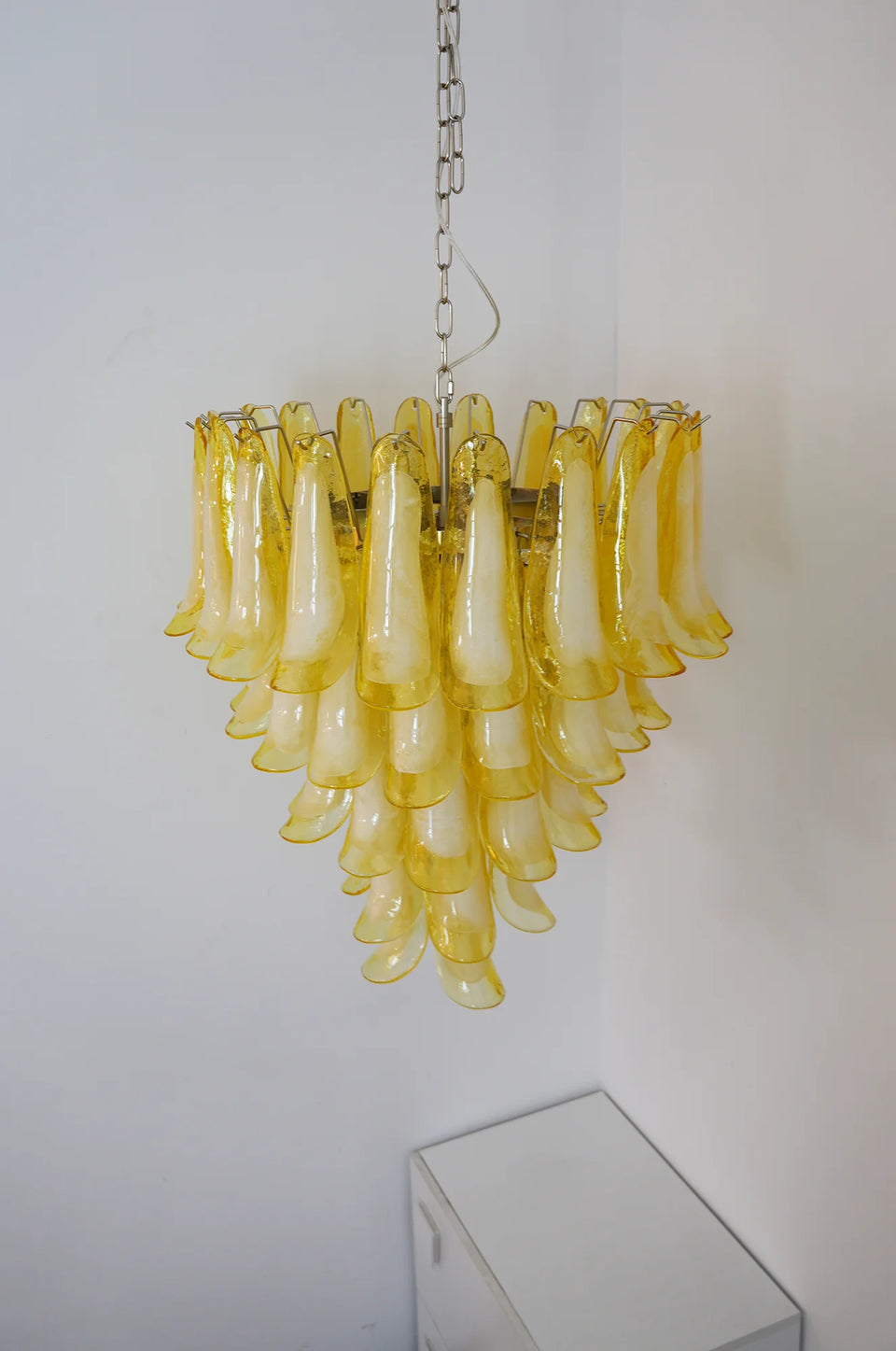 glass chandelier - top view