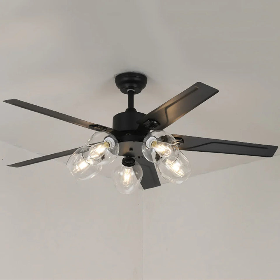 Vintage Glass Ball Ceiling Fan Light