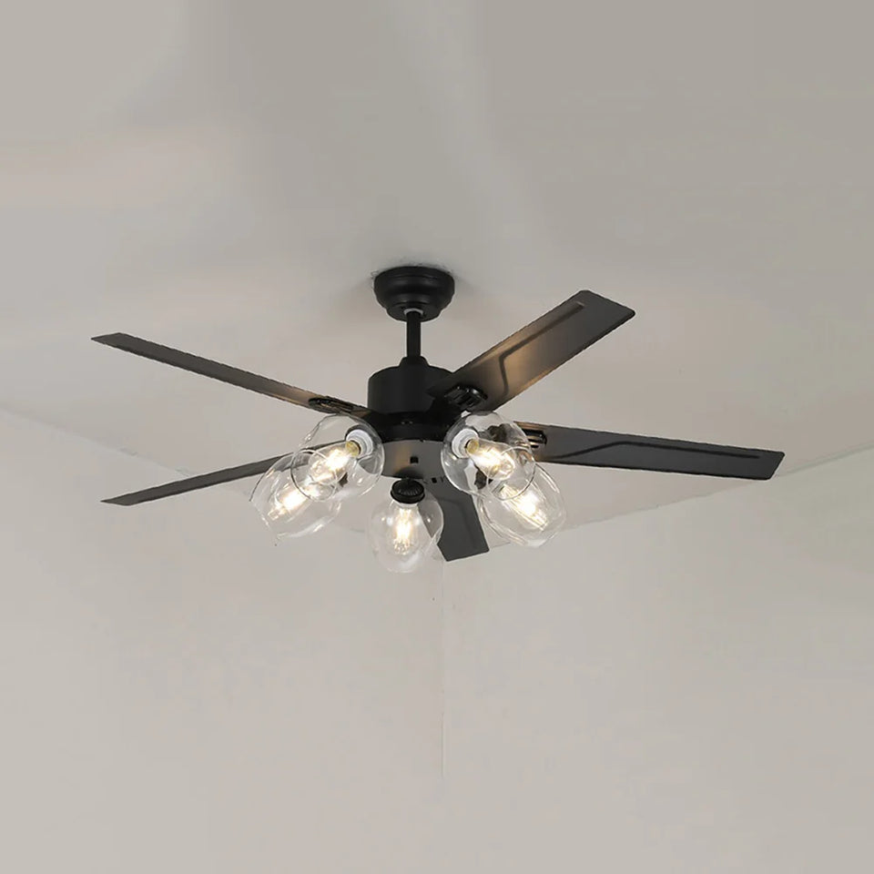 Vintage Glass Ball Ceiling Fan Light
