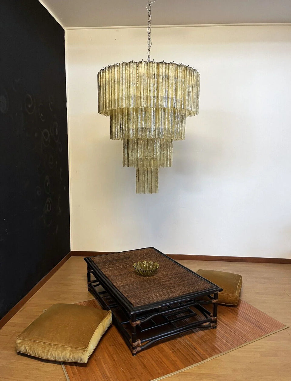 glass chandelier - top view