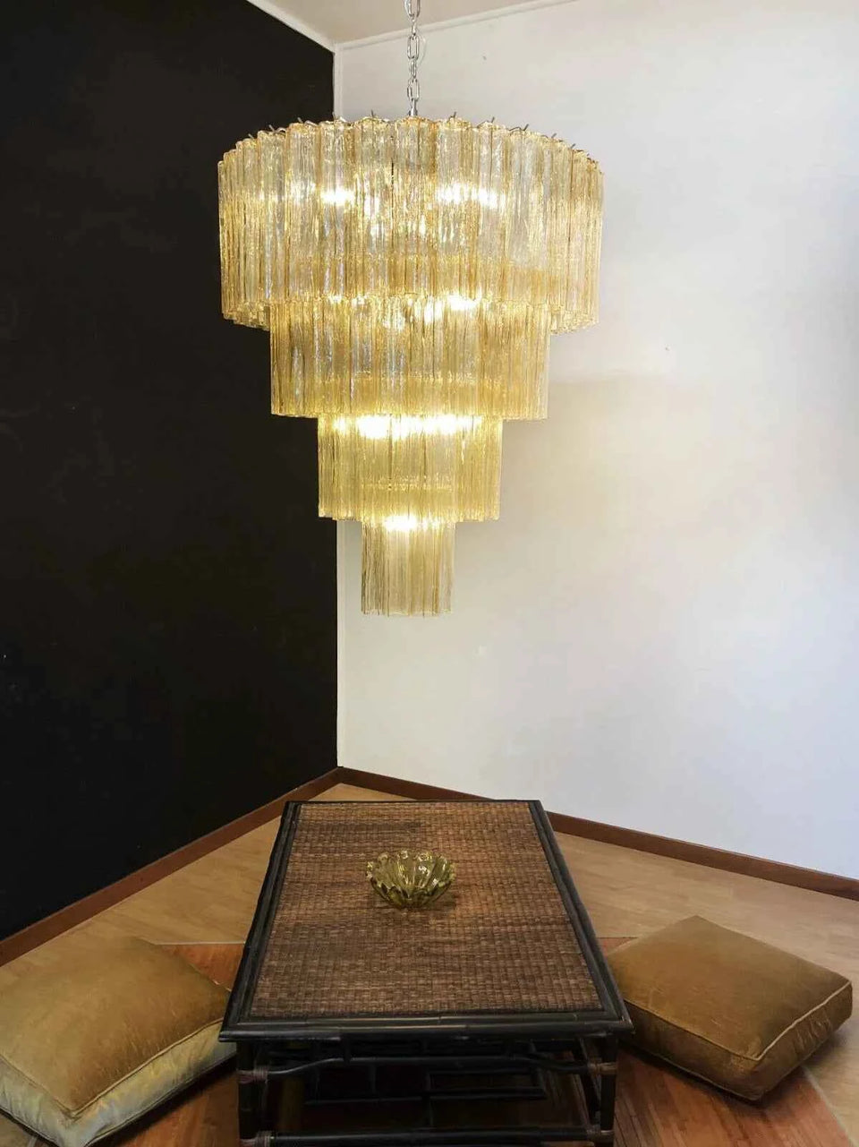 glass chandelier - back view