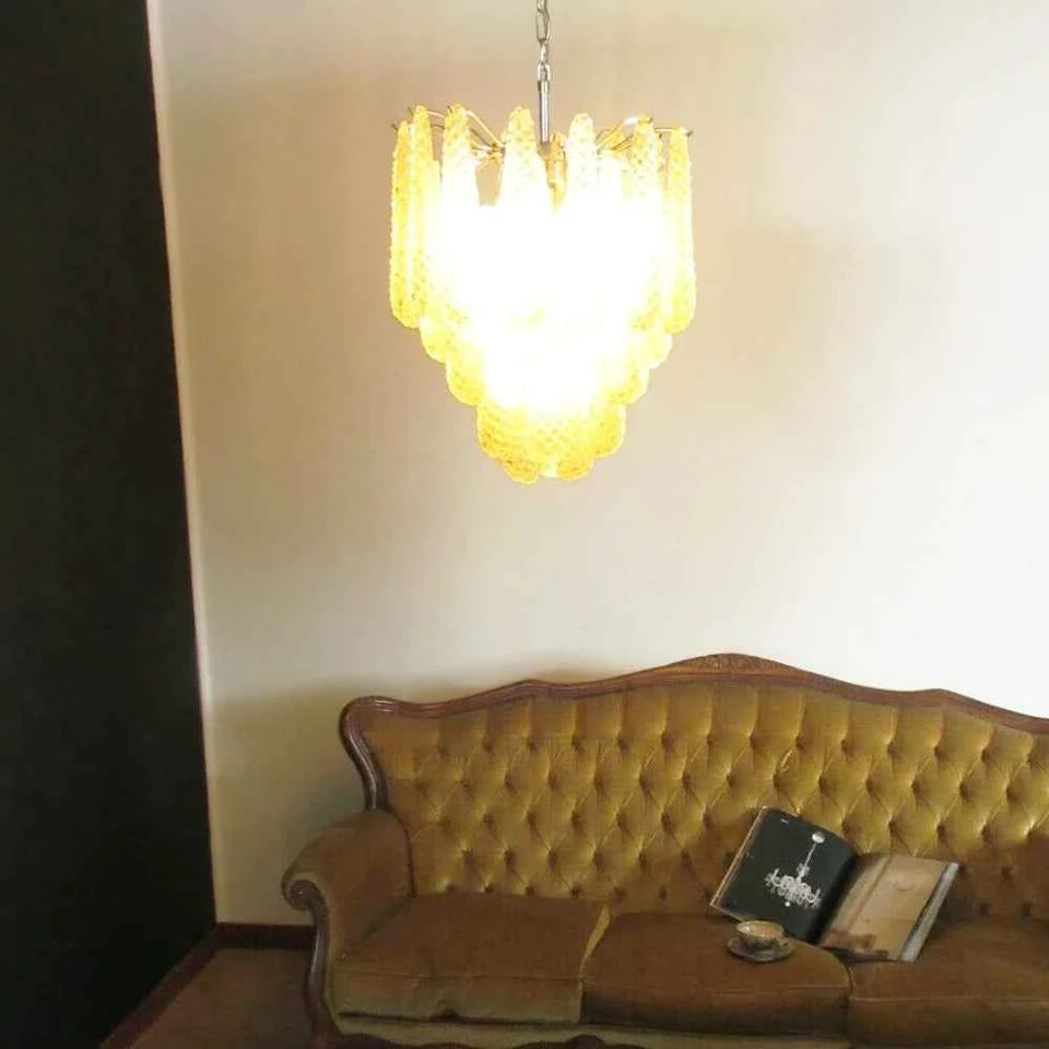 glass chandelier - side angle view