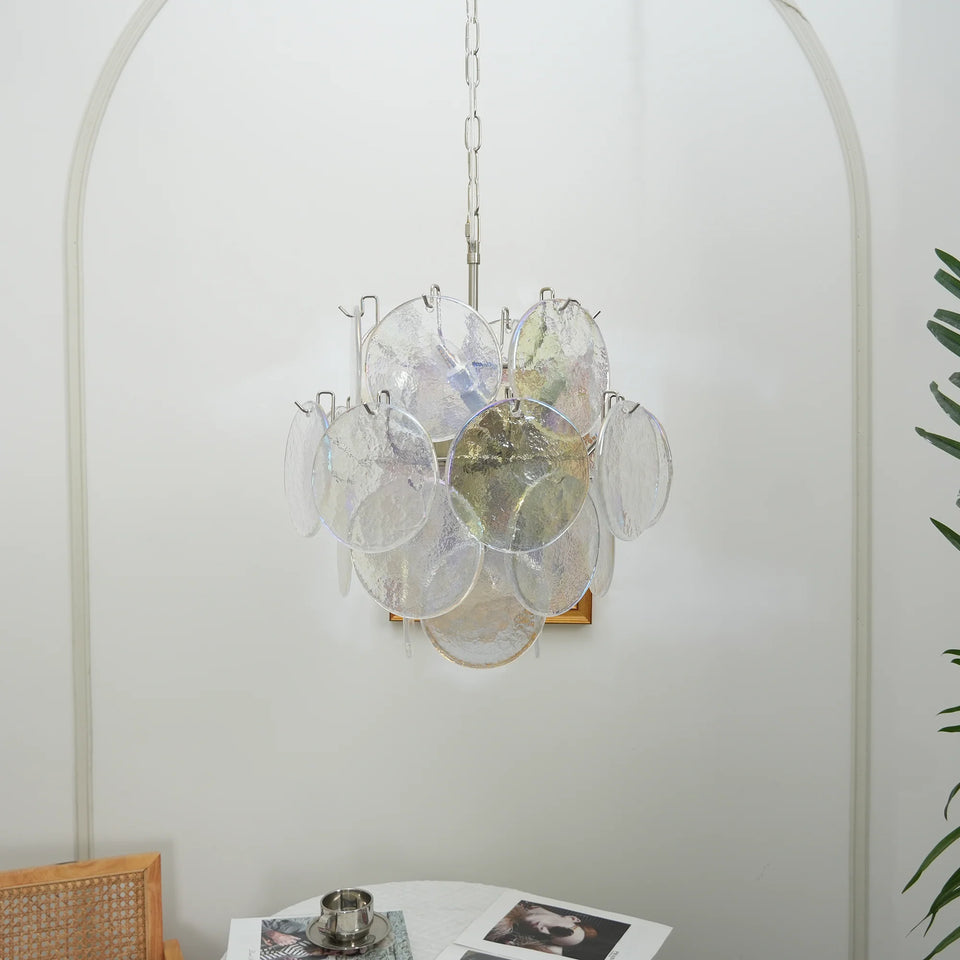 glass chandelier - top view