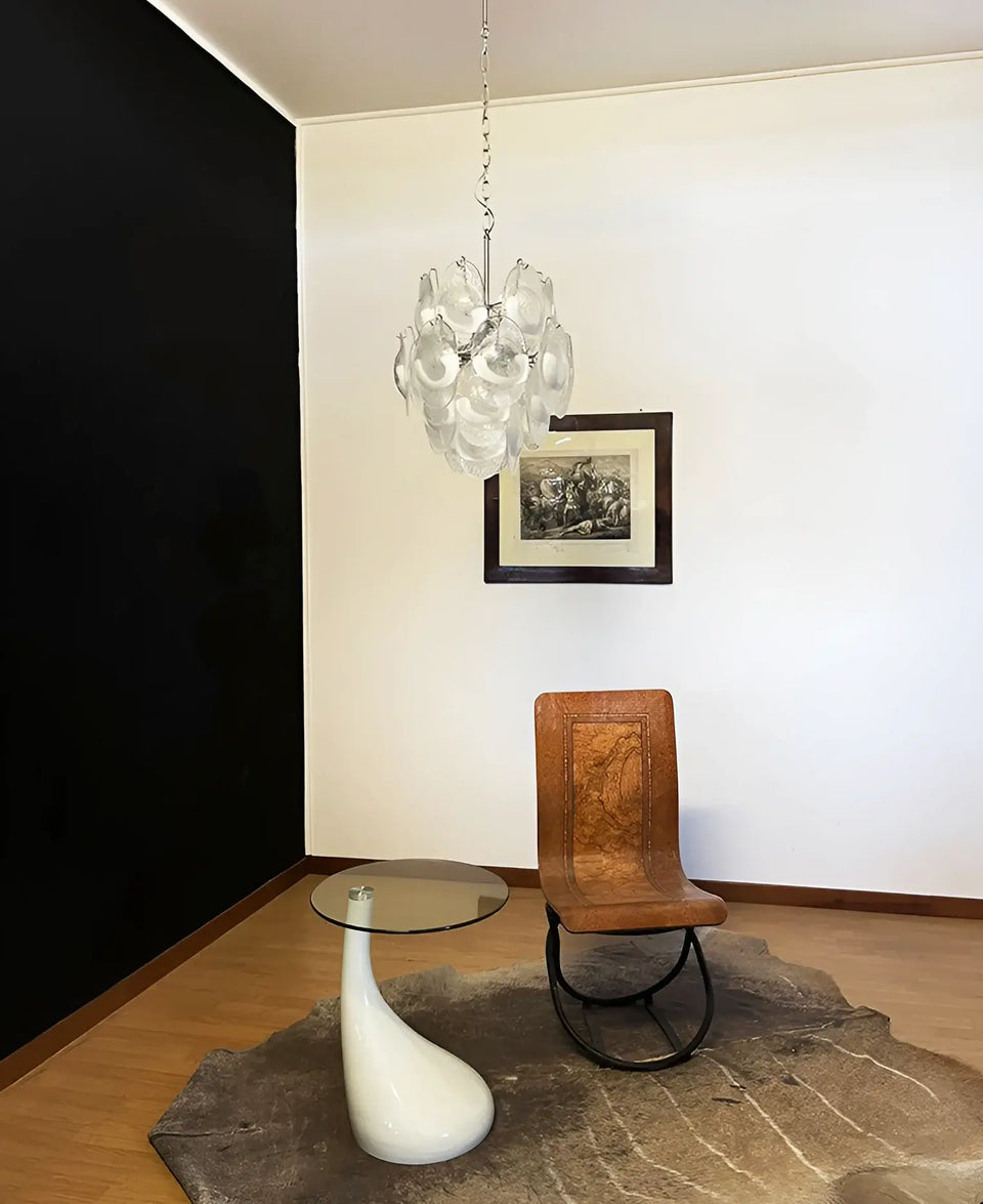 glass chandelier - top view