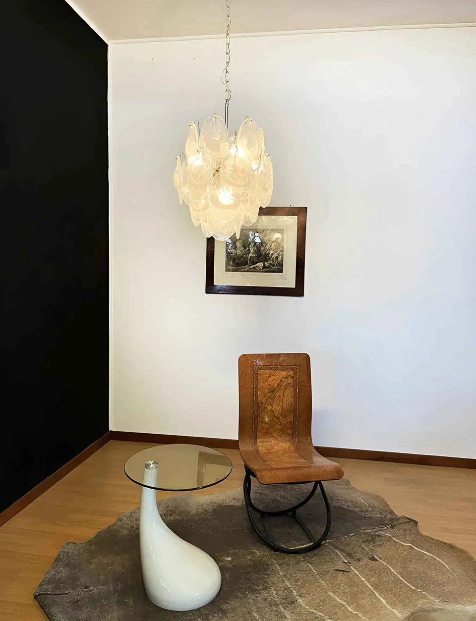 glass chandelier - back view