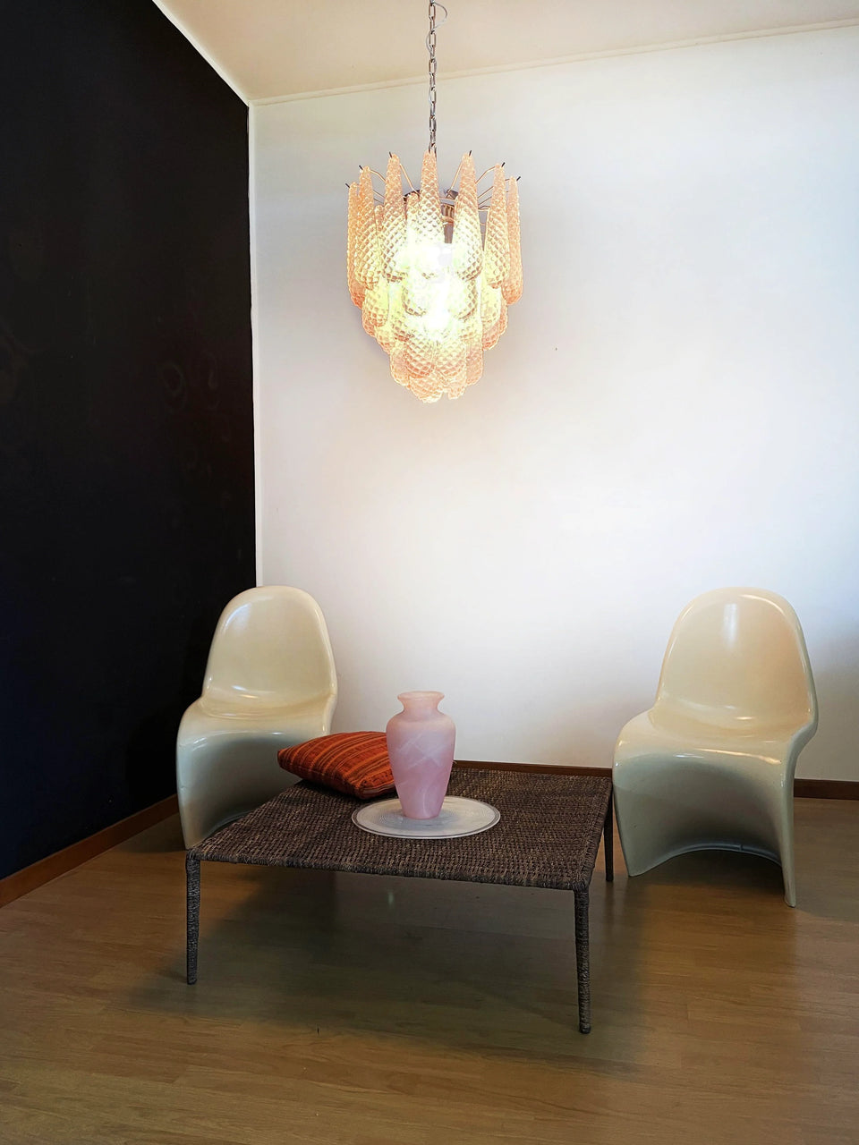 glass chandelier - top view