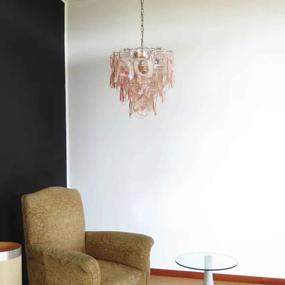 glass chandelier - side angle view