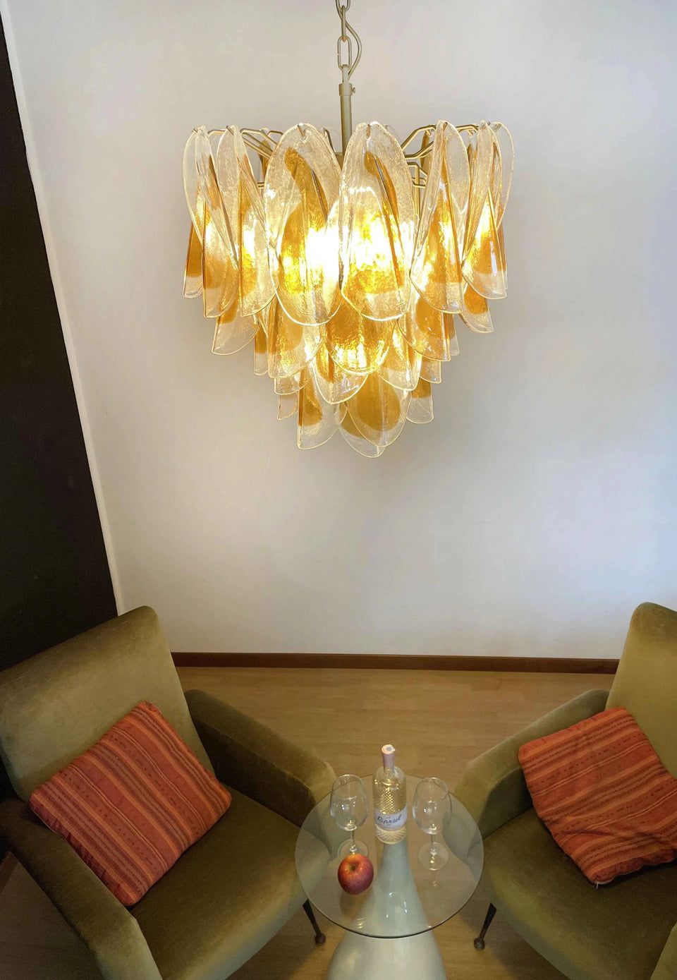 glass chandelier - back view