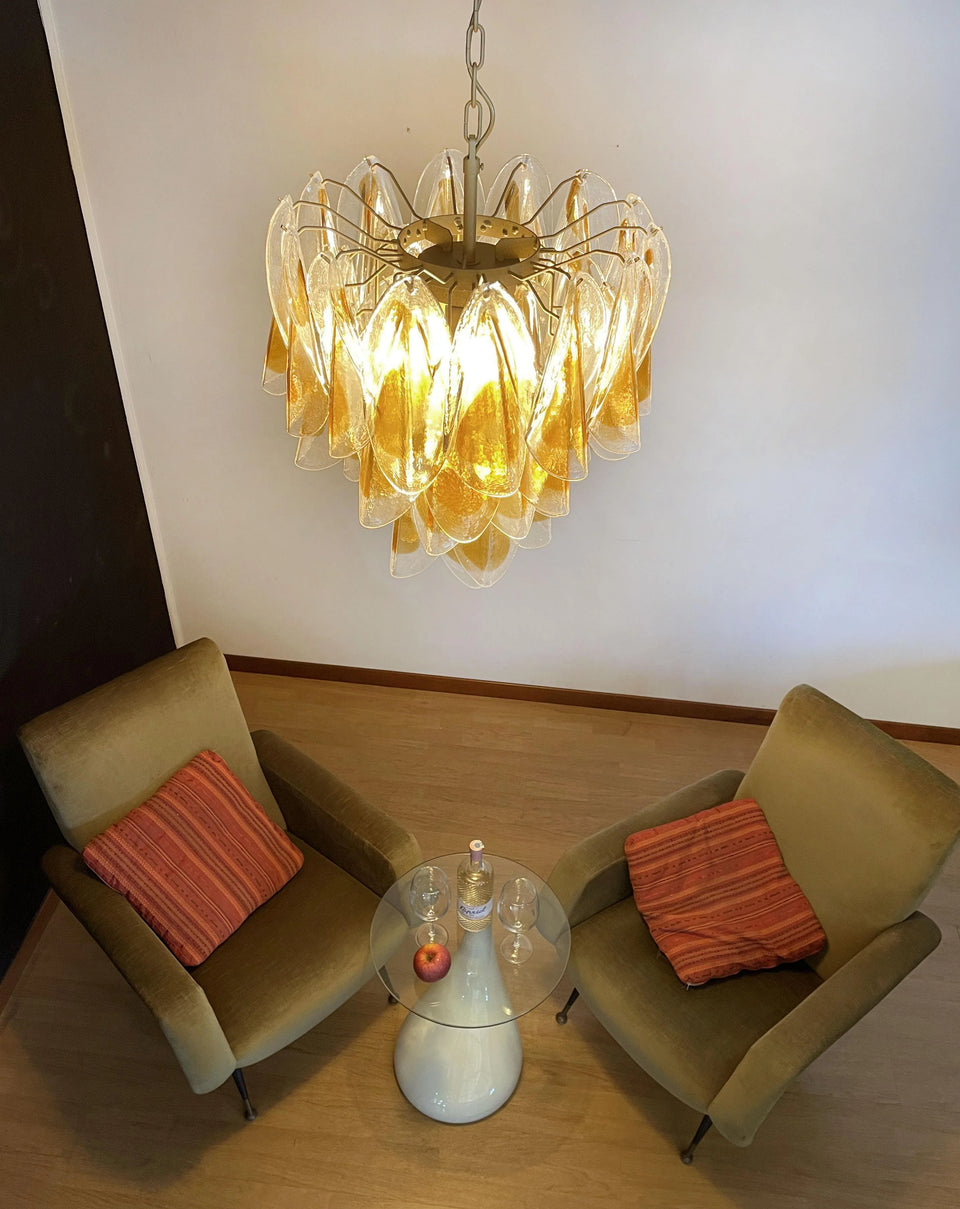 glass chandelier - top view