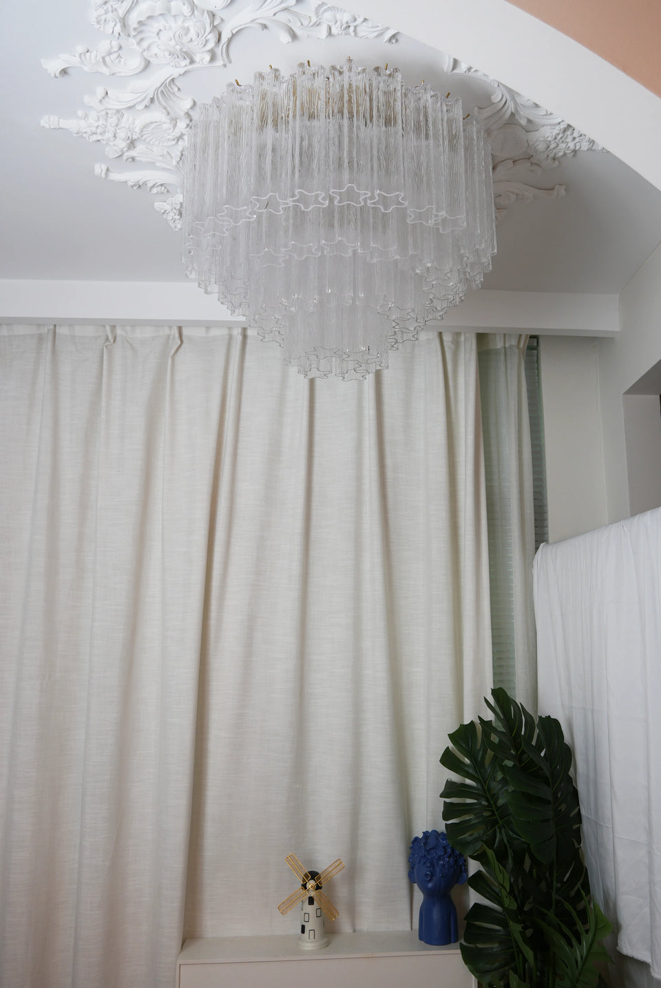 Transparent glass ceiling light - top view