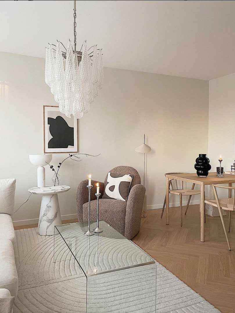 glass chandelier - lifestyle setting